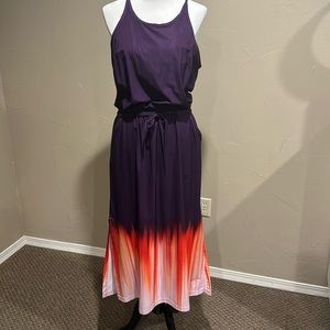 Title Nine Nimblene Purple Maxi Dress with Built In Shelf Bra Size Large